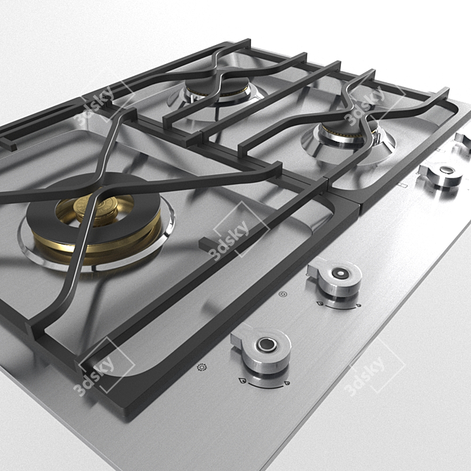 Bertazzoni PM60 3-Burner Gas Cooktop 3D model image 2