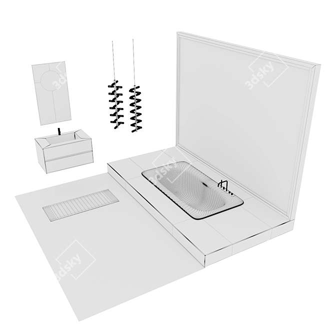 Modern Bathroom Furniture Set Piana 3D model image 3