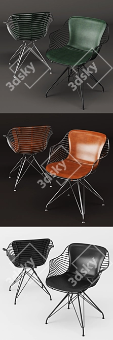 Modern Wire Furniture Set: Dining Chair and Coffee Table 3D model image 2