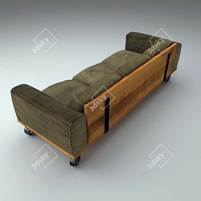 Loft Jeans Triple Sofa 3D model image 3