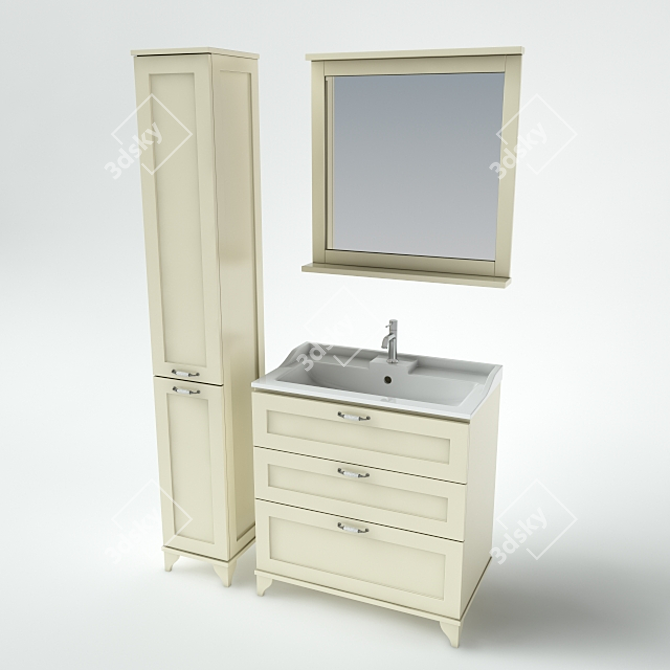 Akvaton Leon 80: Stylish Bathroom Furniture 3D model image 1