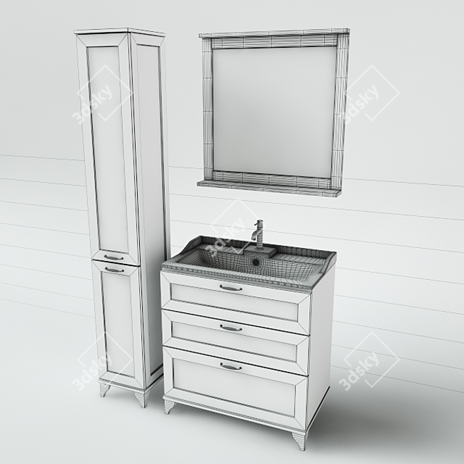 Akvaton Leon 80: Stylish Bathroom Furniture 3D model image 2