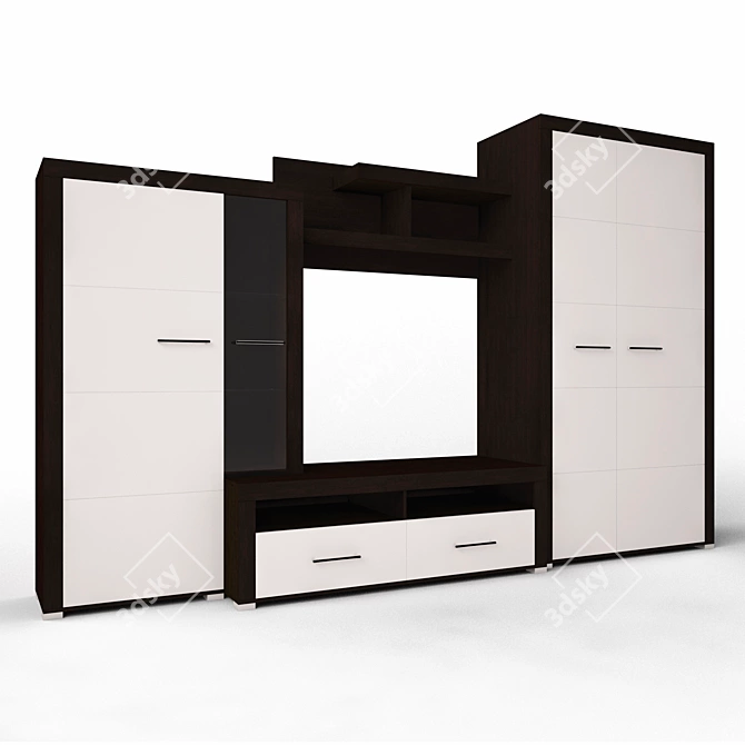  Realistic Cabinet-Wall 3D model image 1