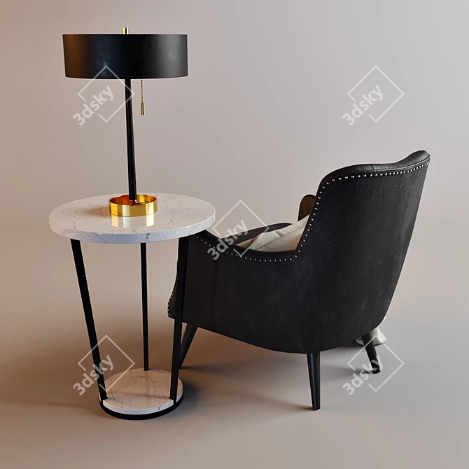 Arteriors Seger Velvet Chair 3D model image 2