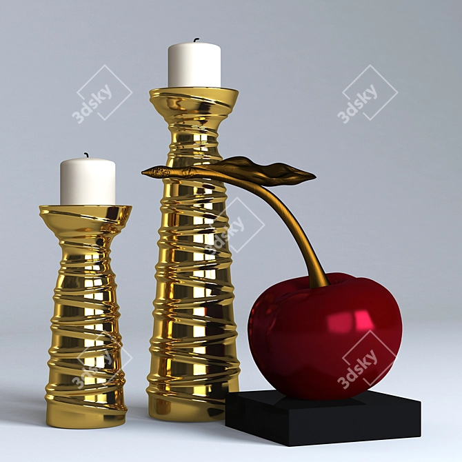 Resin Contemporary Cherry Statue 3D model image 1