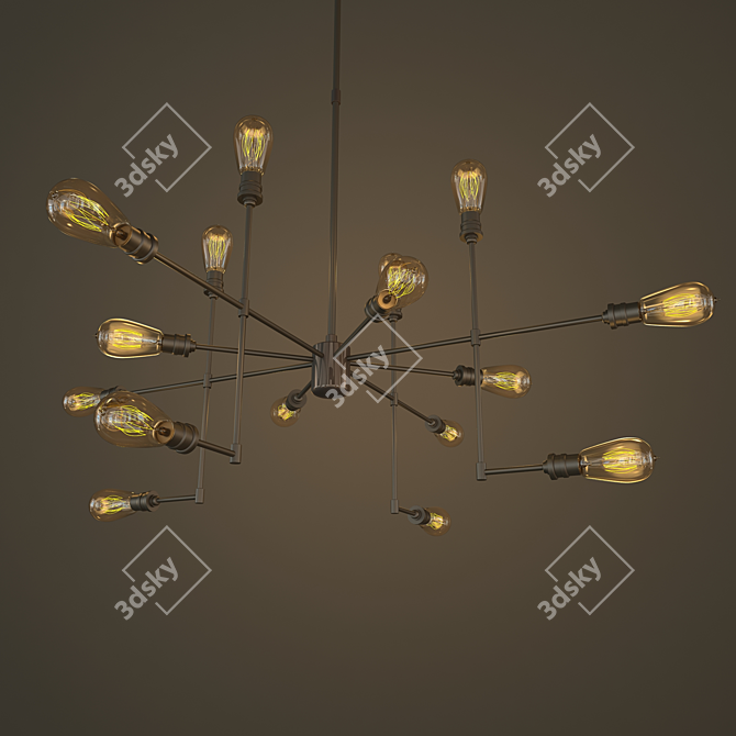 Elegant Varick Chandelier with 16 Lights 3D model image 2