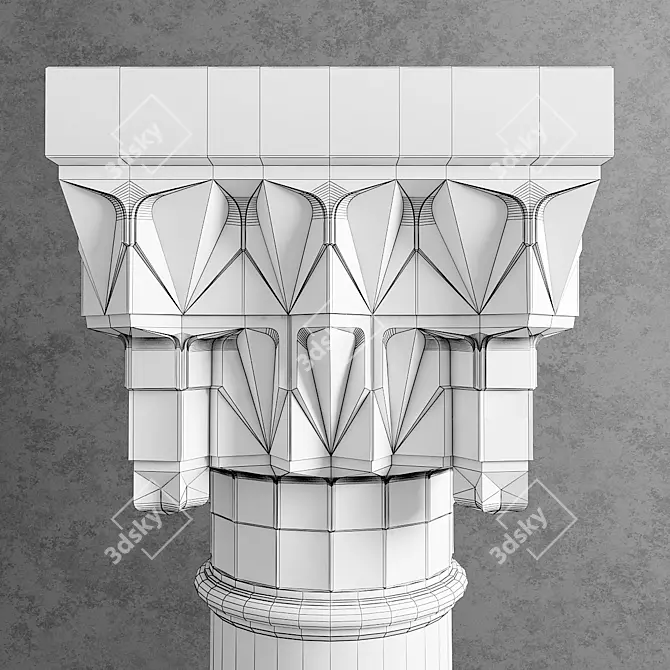 Ottoman-Style Mosque Column 3D model image 2