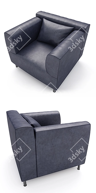 Cassina 250: Leather Armchair with Metal Base 3D model image 2