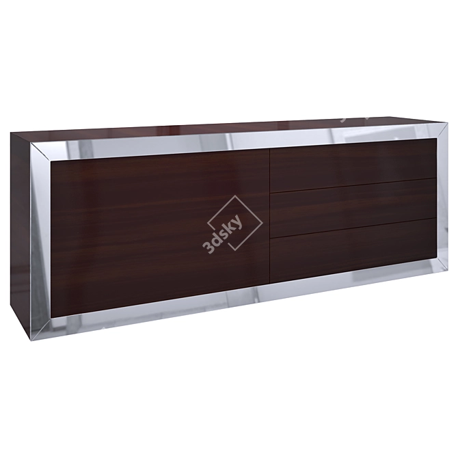 Exclusive Italian Chest in Ebony Finish 3D model image 1