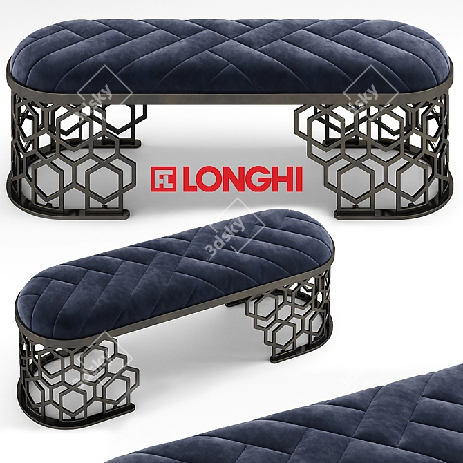 Elegant Amanda Bench by Longhi 3D model image 1