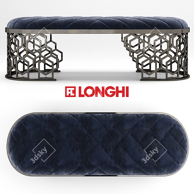 Elegant Amanda Bench by Longhi 3D model image 2