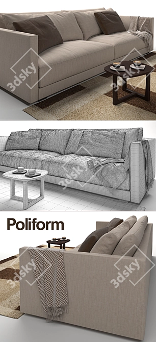 Poliform Bristol Sofa 3D model image 3