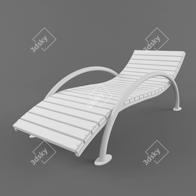 Curved Leg Lounger 3D model image 2