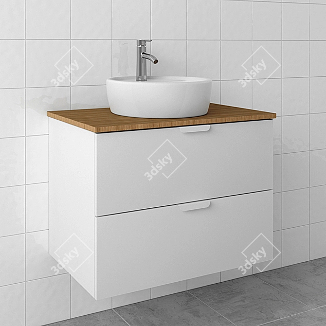 Tornviken Freestanding Sink & Accessories 3D model image 1