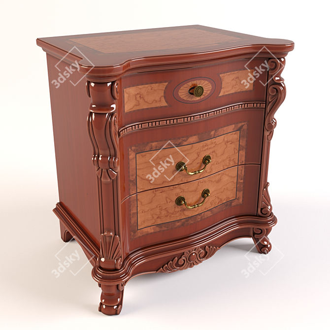 Elegant Carvelli Bellagio Bedside Table 3D model image 1