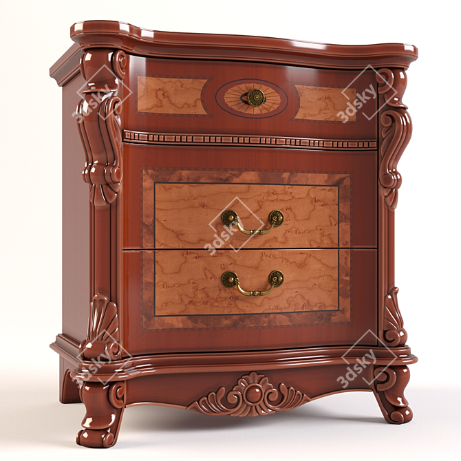 Elegant Carvelli Bellagio Bedside Table 3D model image 2