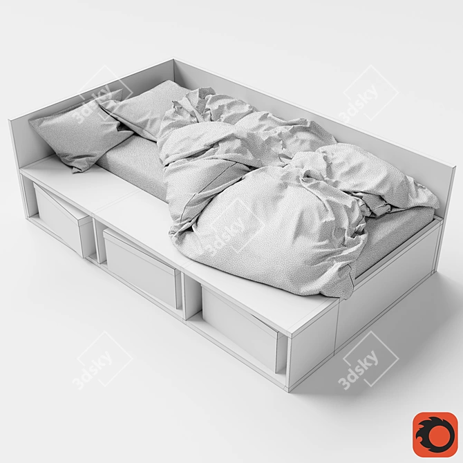 Dreamy World Kid Bed 3D model image 3