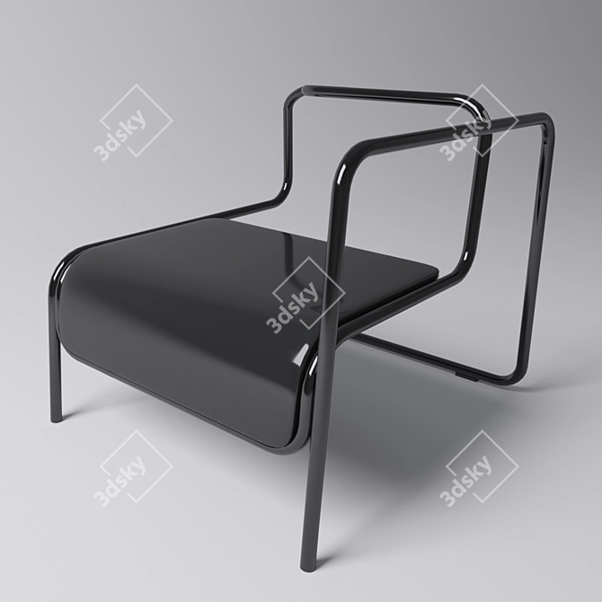 Sleek Convertible Armchair 3D model image 2