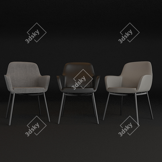 Elegant Flavin Chair & Vandyck Table 3D model image 2