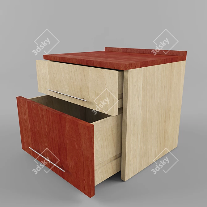 Moderno Bedside Cabinet 3D model image 1