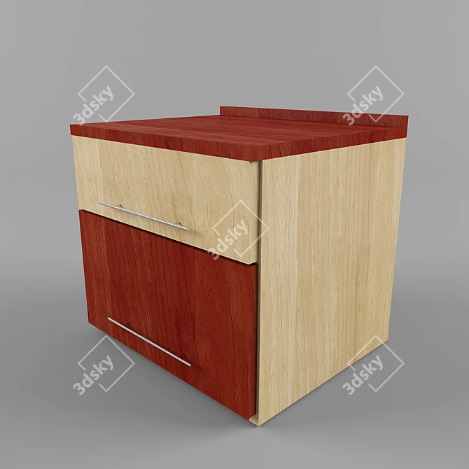 Moderno Bedside Cabinet 3D model image 2