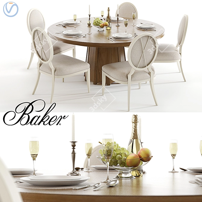 Elegant Baker Encircle X-Back Set 3D model image 1