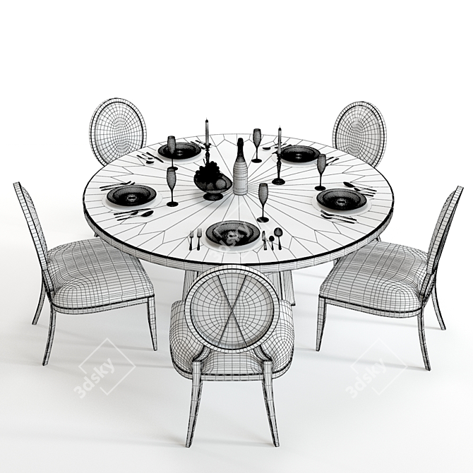 Elegant Baker Encircle X-Back Set 3D model image 3