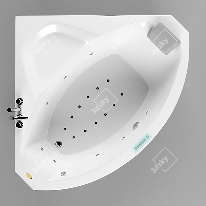 Compact Corner Jacuzzi UMA DUO 3D model image 2