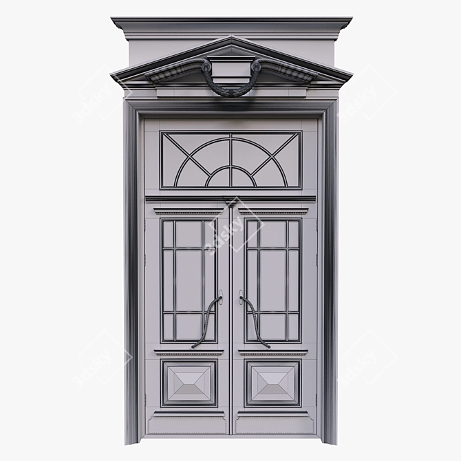Classic Swing Door for High Openings 3D model image 2