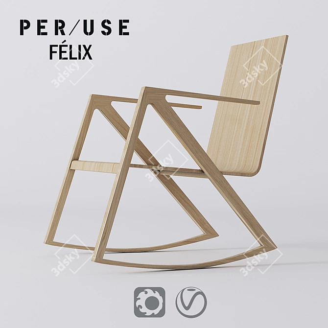 Elevate Comfort with Felix Rocker 3D model image 1