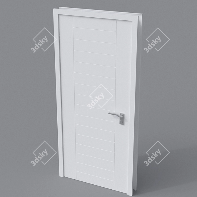 Modern White 3D Door 3D model image 1