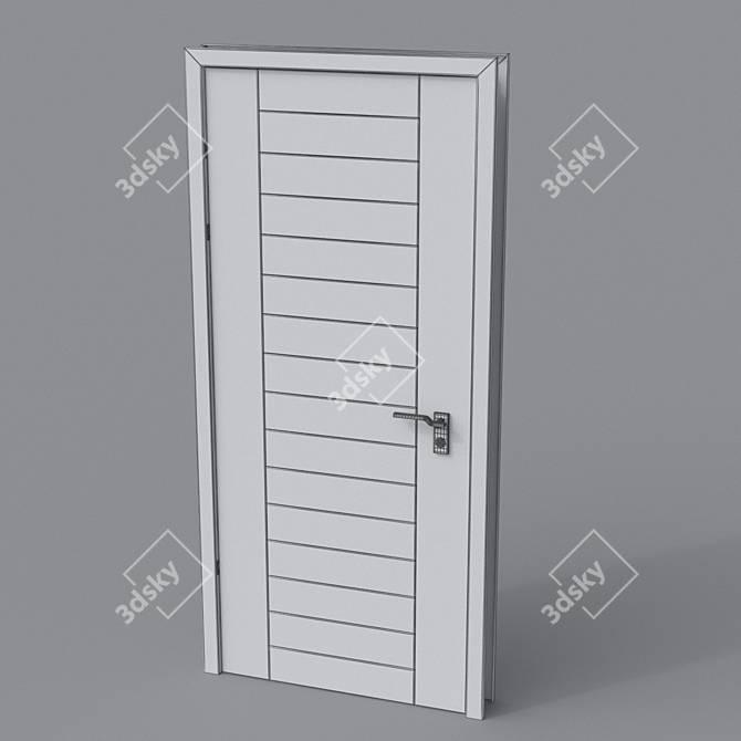 Modern White 3D Door 3D model image 2