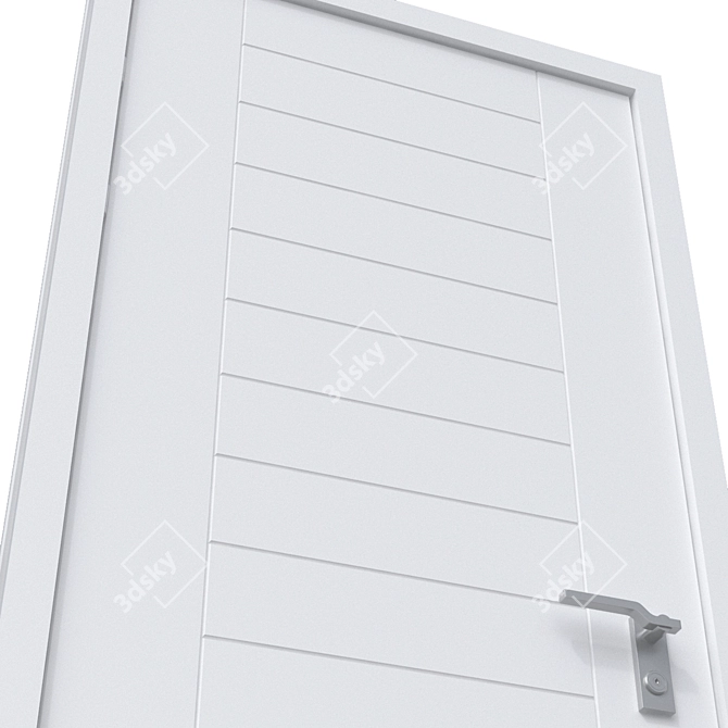 Modern White 3D Door 3D model image 3