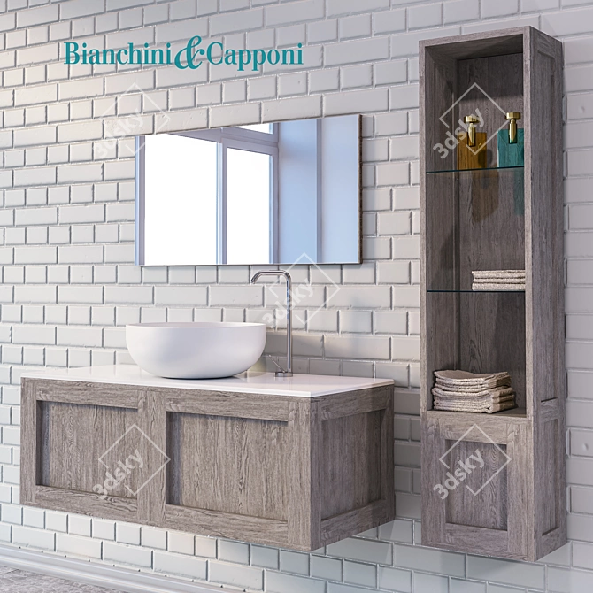 B&C Urban Chic Bathroom Furniture Set 3D model image 2