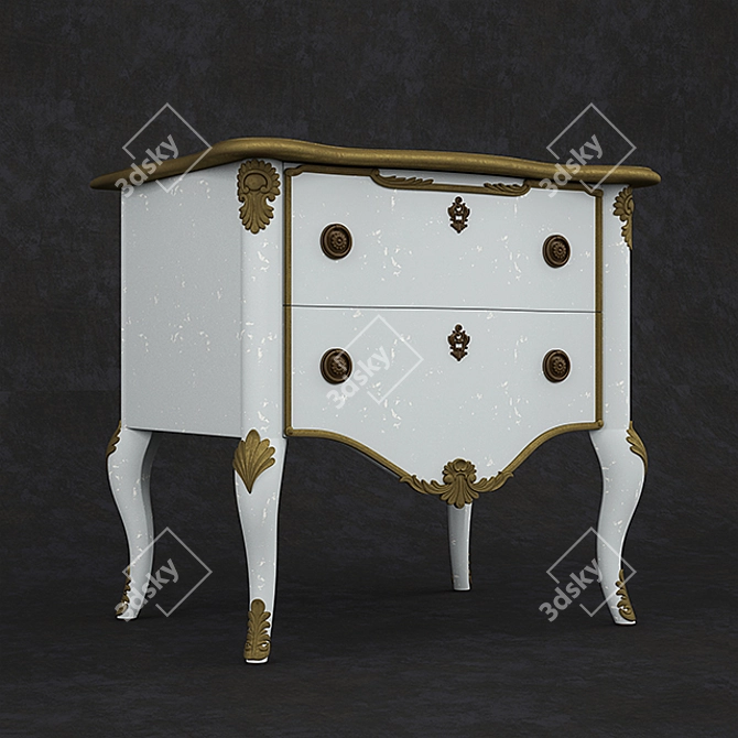 Elegant French 2-Drawer Chest by Hooker 3D model image 1