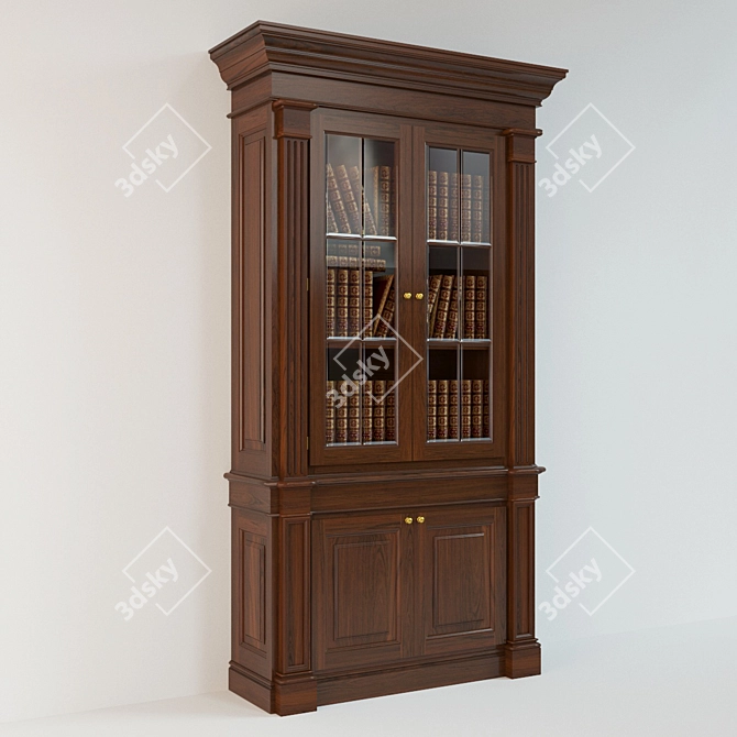 Modular Built-in Wardrobe: 1300mm Closet, Pilasters, Cornice - Book 3D model image 1