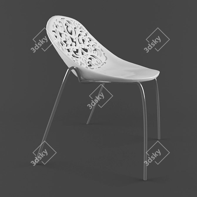 Elegant Steel Chair 3D model image 1