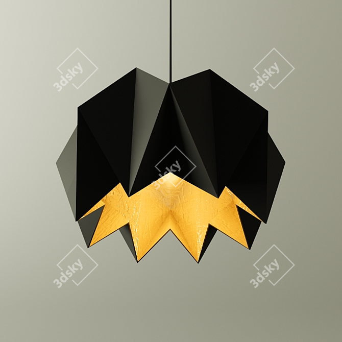 Elegant Paper Light Fixtures 3D model image 1