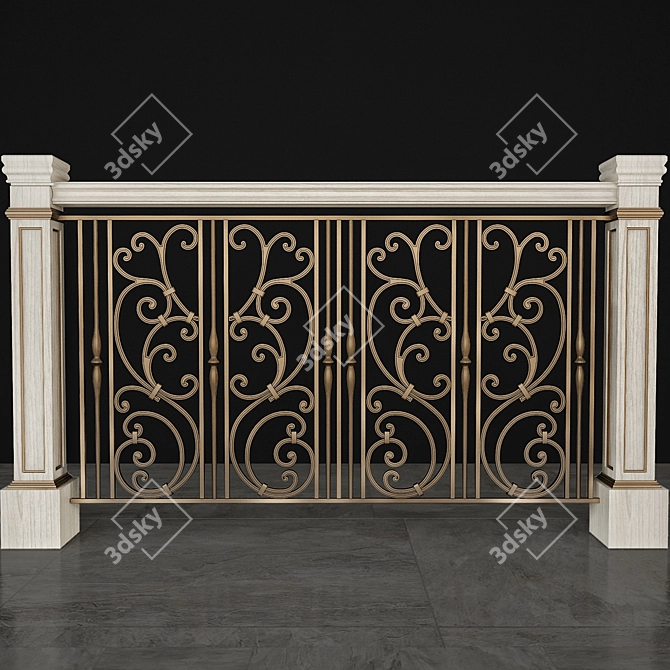 Title: Elegant Railing Set 3D model image 1