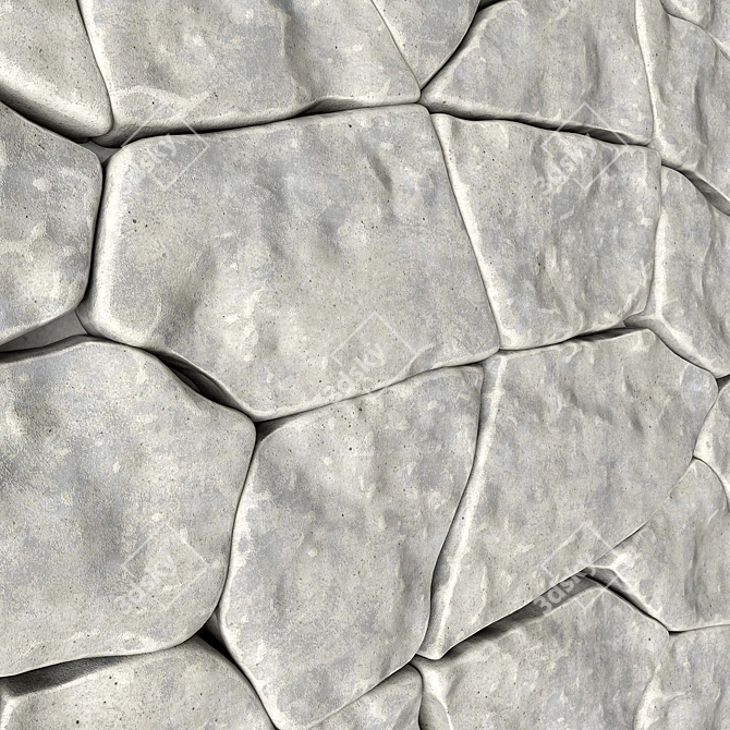 Title: 3D Stone Panel Texture - High Resolution 3D model image 2