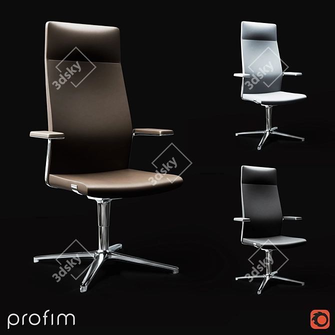 Sleek Ergonomic Office Chair 3D model image 1