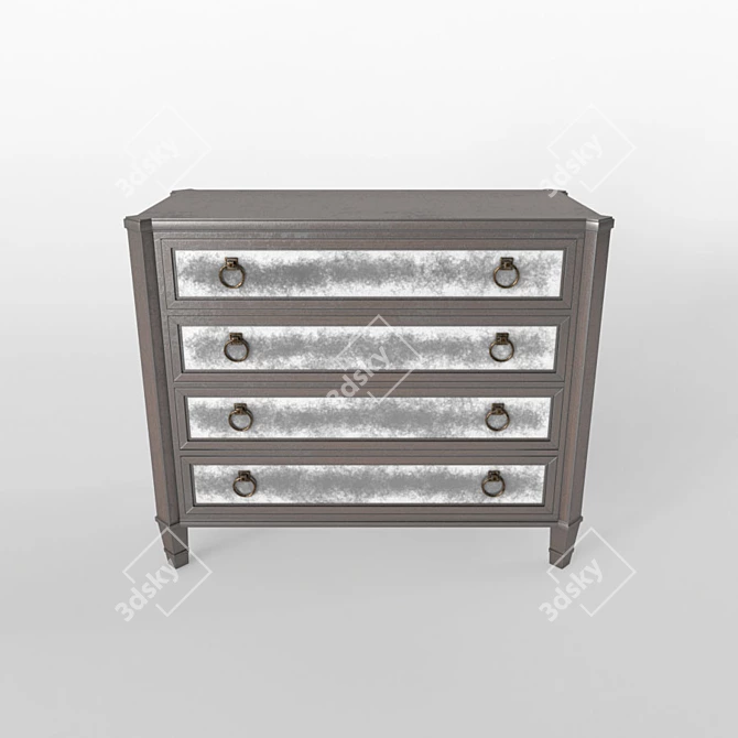 Modern Michael Weiss Four-Drawer Chest 3D model image 2