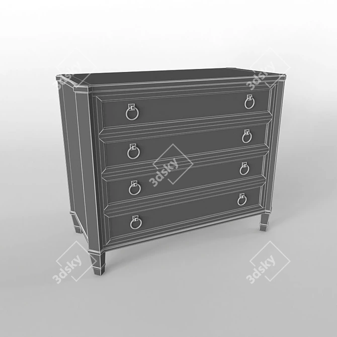 Modern Michael Weiss Four-Drawer Chest 3D model image 3