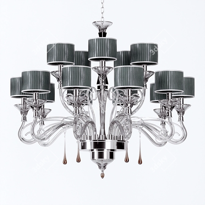 Jago Royal NCS 437 Arg - Elegant 15-Light Ceiling Fixture 3D model image 1