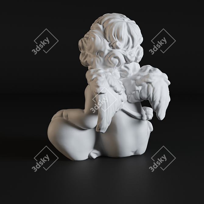 Charming Angel Figurine 3D model image 2