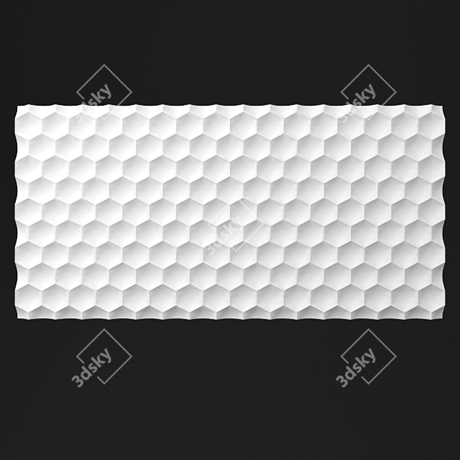 Honeycomb Geometry 3D Panel 3D model image 1