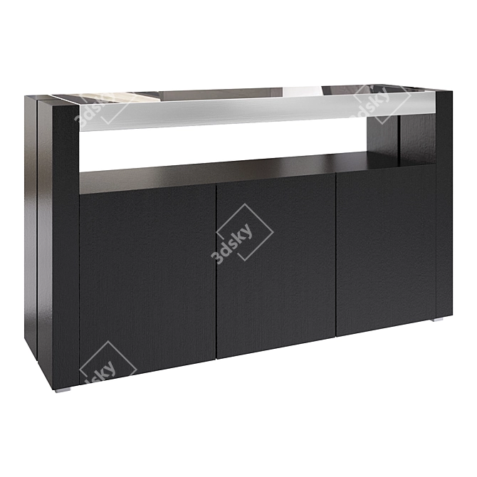 Modern Venge Buffet with Glass 3D model image 1