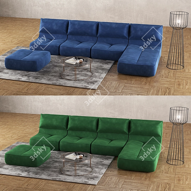 VOSART PONTOS: Stylish 3-Seater Sofa 3D model image 3