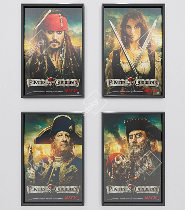 Adventures Await: Pirates of the Caribbean Posters 3D model image 1