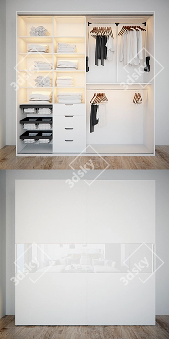 Mebelux Netto Wardrobe 240-60-250 3D model image 2